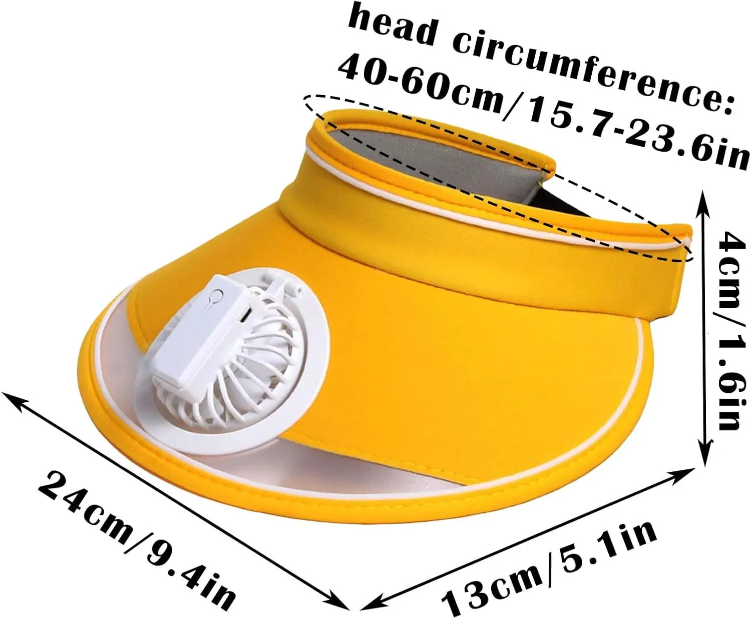 3 Speed Sun Visors Hat with Fan for Women, USB Charging Fan Visor Hat, Large Area Sun Protection Summer Hat with Fan