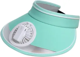 3 Speed Sun Visors Hat with Fan for Women, USB Charging Fan Visor Hat, Large Area Sun Protection Summer Hat with Fan