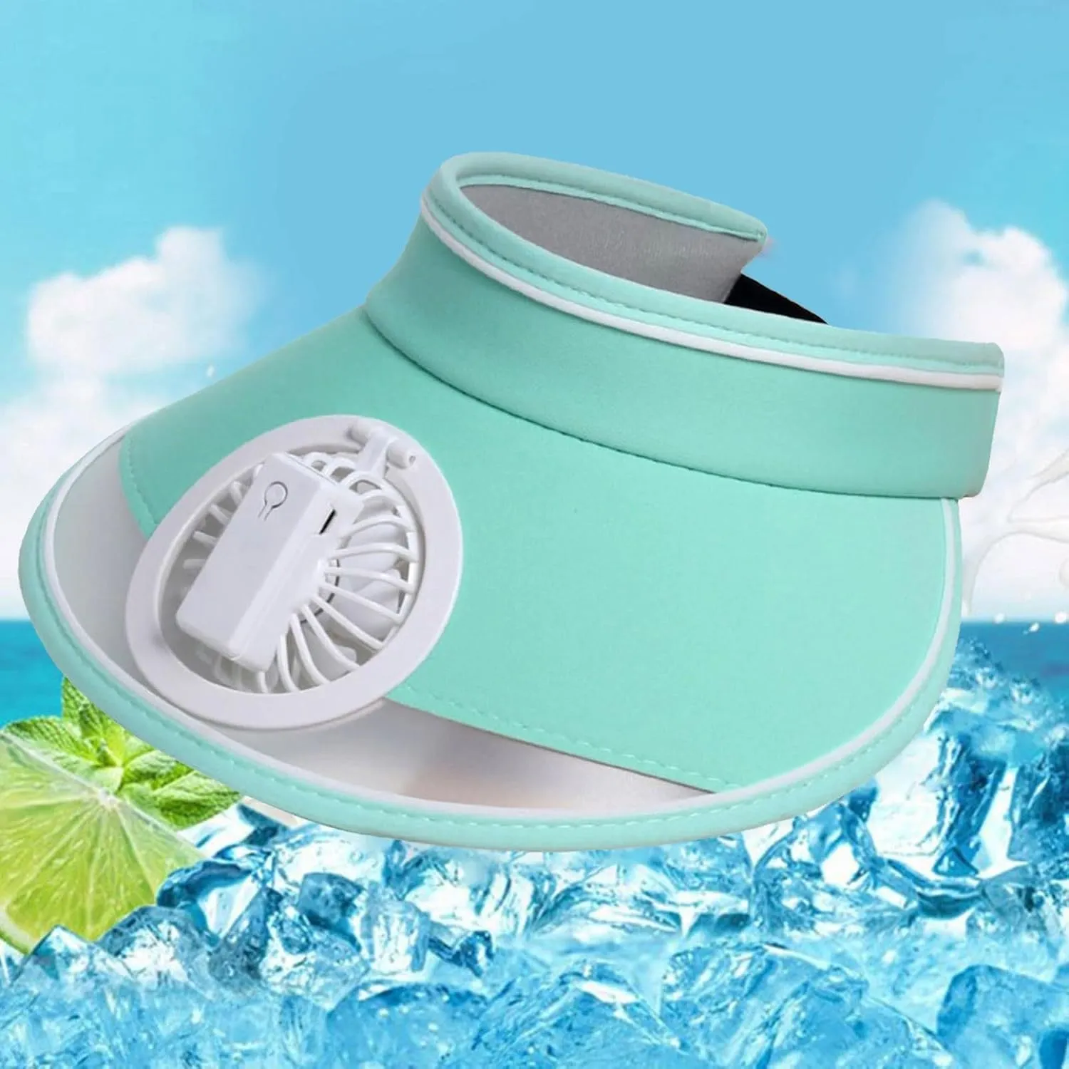 3 Speed Sun Visors Hat with Fan for Women, USB Charging Fan Visor Hat, Large Area Sun Protection Summer Hat with Fan