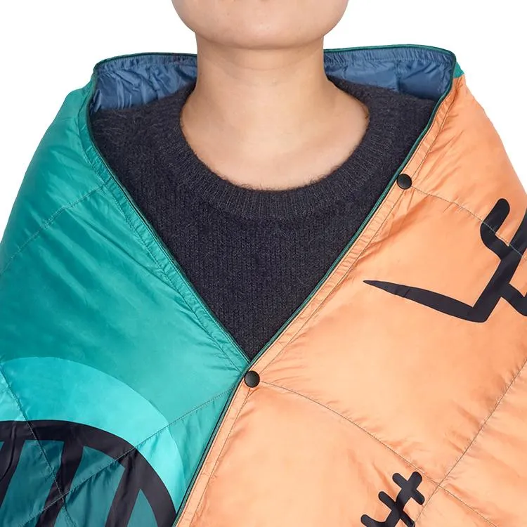 4Monster Down Puffy Camping Travel Blanket - Abstract mountain peak