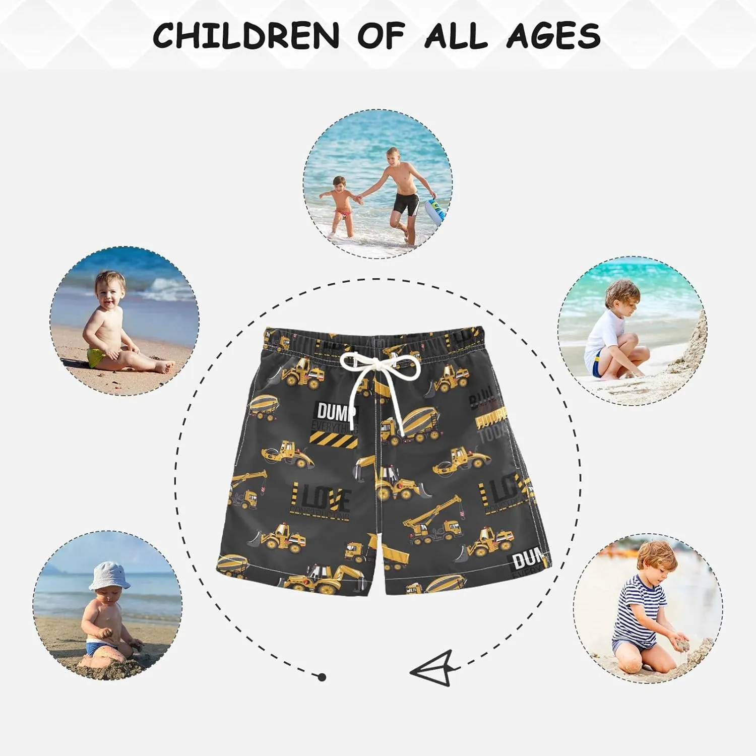Aflyko Boys' Board Shorts Bathing Suit Swim Trunk Girls Beach Swimwear All Day Shorts