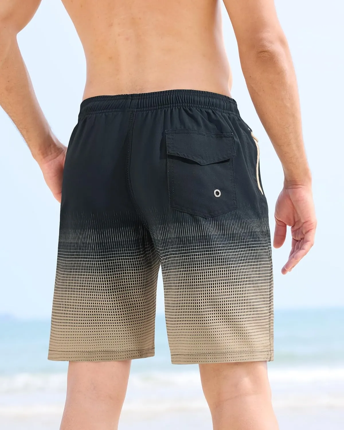 APTRO Men's Swim Trunks 9 inch Bathing Suit Swim Board Shorts Quick Drying Beach Shorts with Zipper Pockets