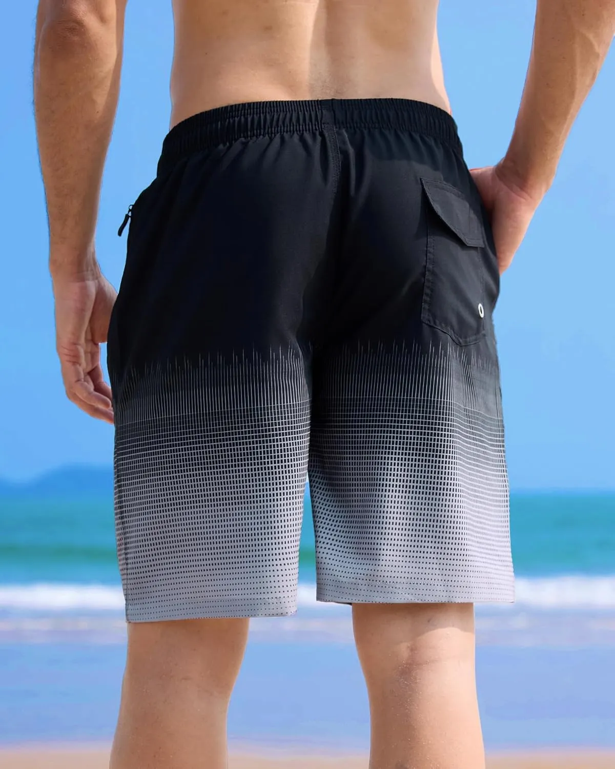 APTRO Men's Swim Trunks 9 inch Bathing Suit Swim Board Shorts Quick Drying Beach Shorts with Zipper Pockets