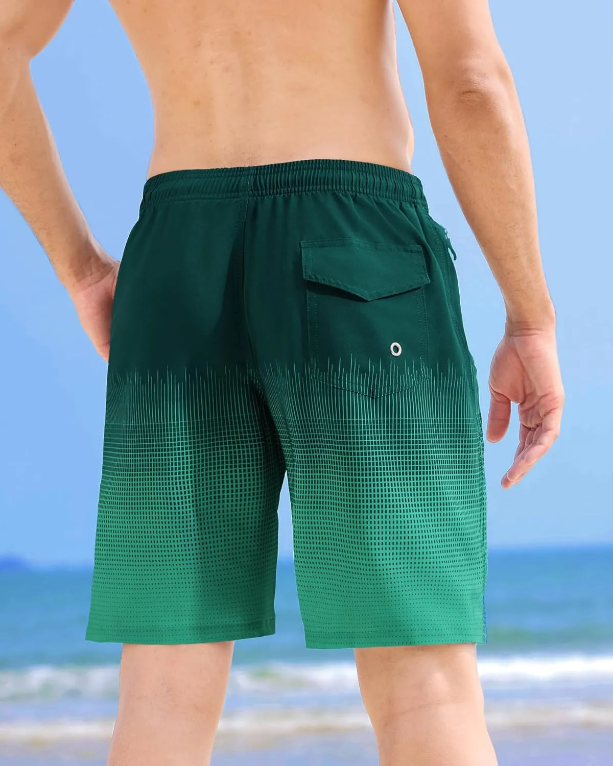 APTRO Men's Swim Trunks 9 inch Bathing Suit Swim Board Shorts Quick Drying Beach Shorts with Zipper Pockets