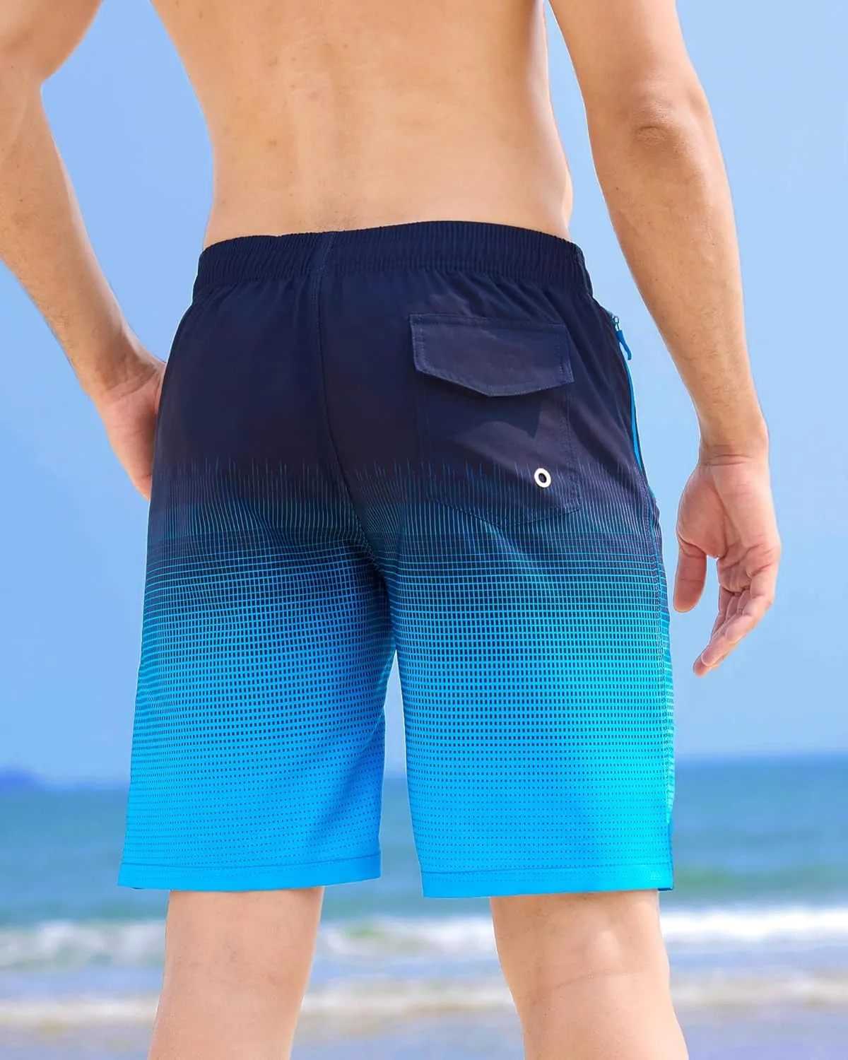 APTRO Men's Swim Trunks 9 inch Bathing Suit Swim Board Shorts Quick Drying Beach Shorts with Zipper Pockets