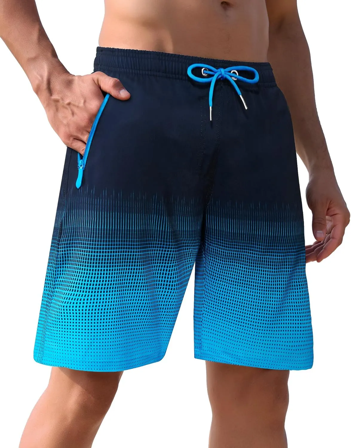 APTRO Men's Swim Trunks 9 inch Bathing Suit Swim Board Shorts Quick Drying Beach Shorts with Zipper Pockets