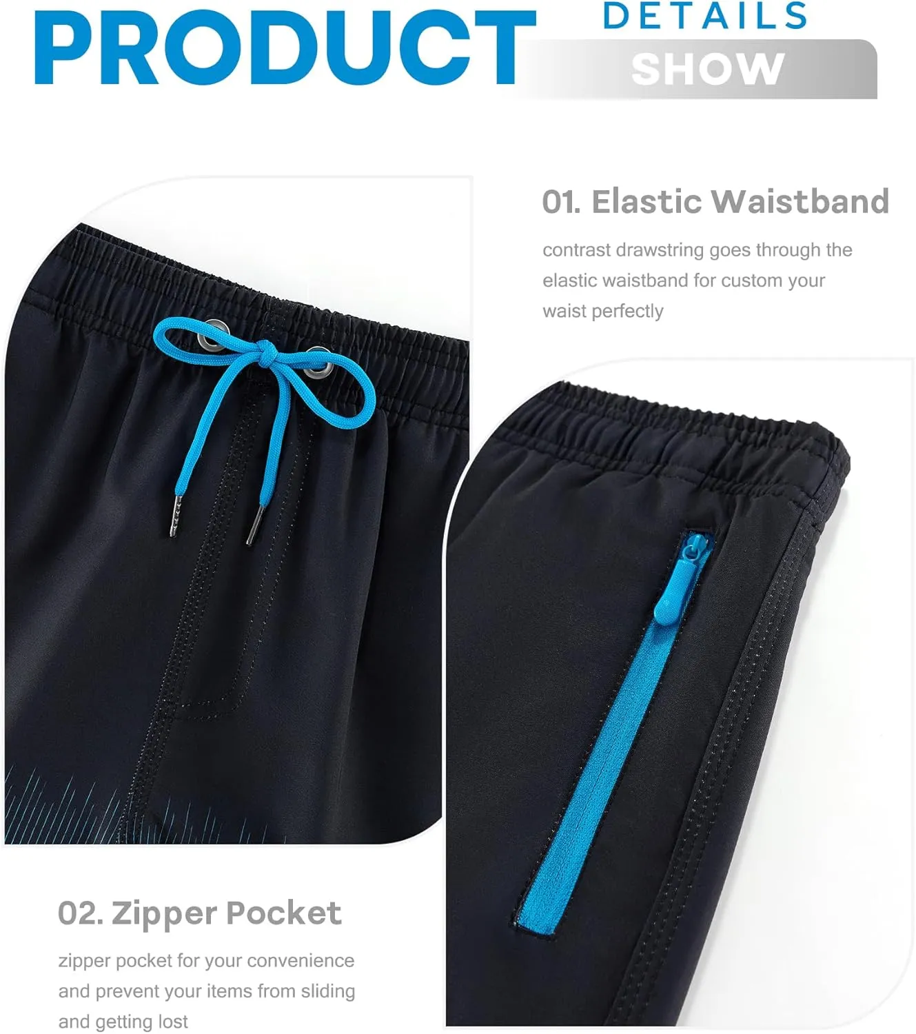 APTRO Men's Swim Trunks 9 inch Bathing Suit Swim Board Shorts Quick Drying Beach Shorts with Zipper Pockets