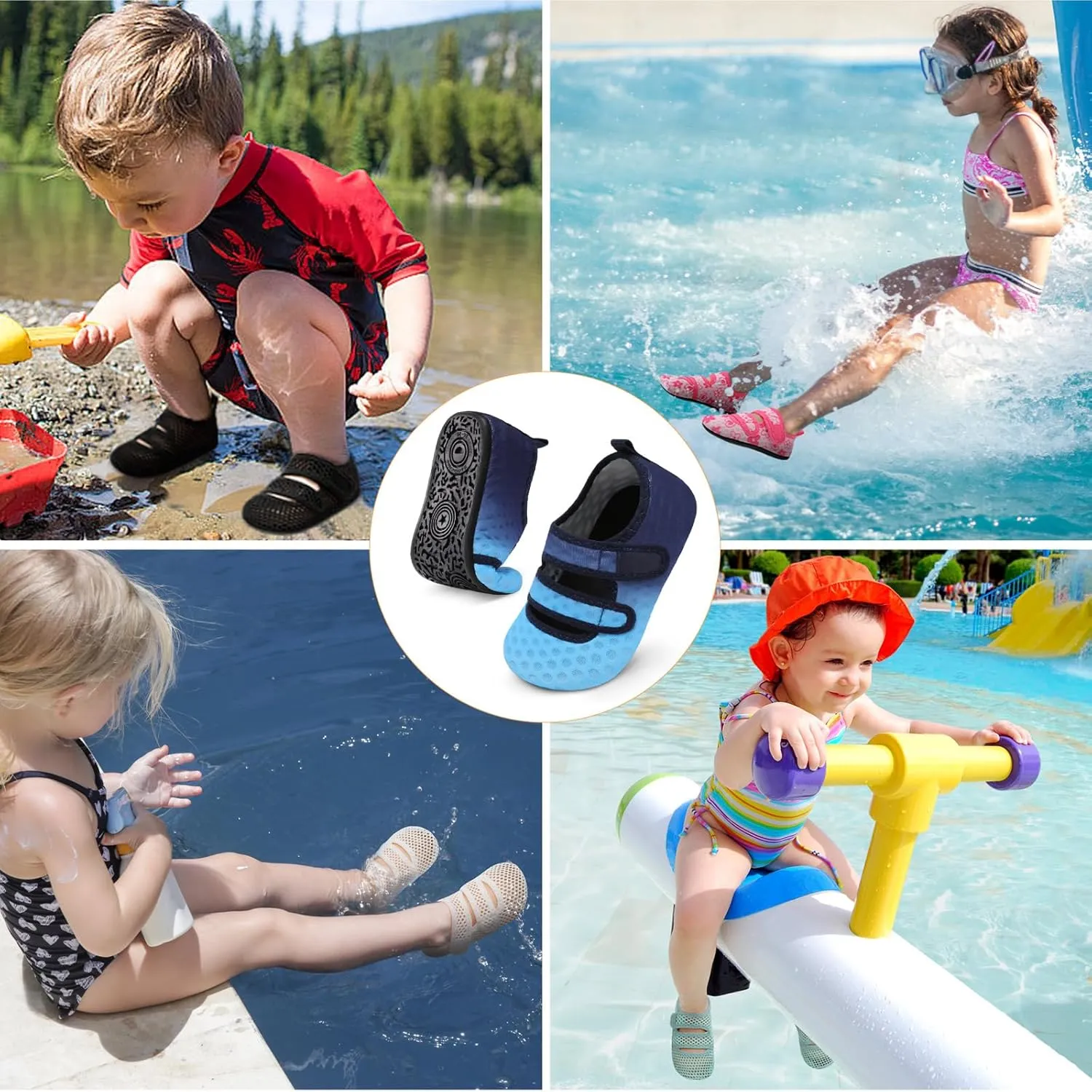 BARERUN Toddler Water Shoes Boys Girls Quick Dry Barefoot Aqua Shoes for Swim Pool Beach Non Slip Breathable Sandals Lightweight Summer House Slippers