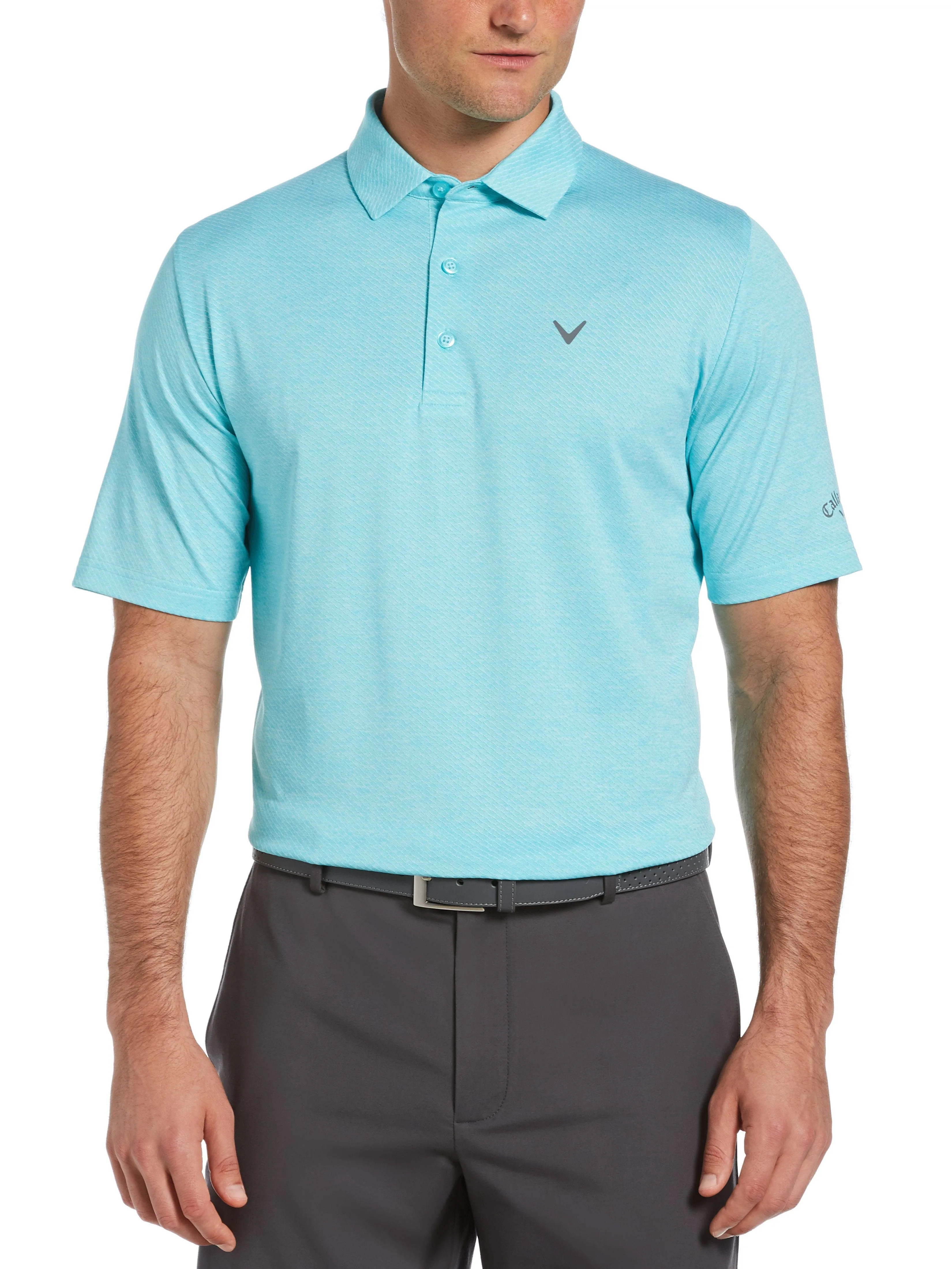 Big & Tall Ventilated Heather Jacquard Golf Polo