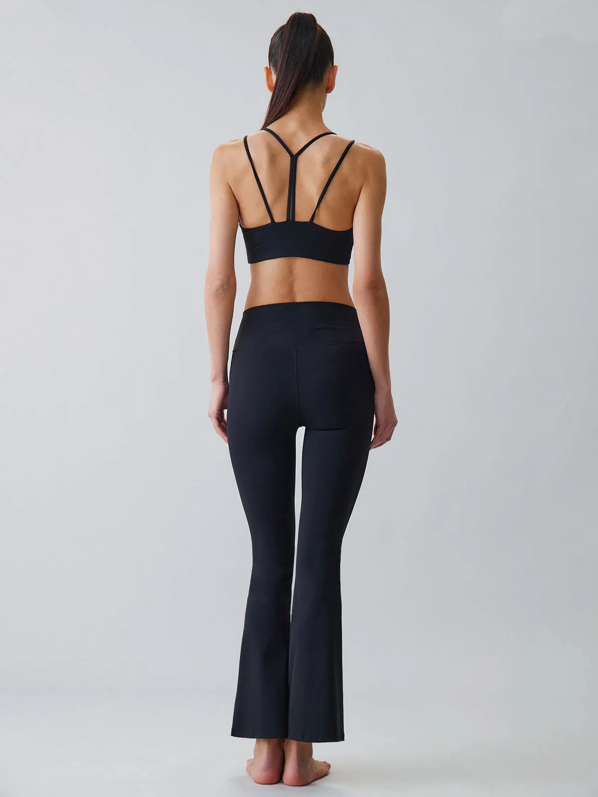 Black Triple Button Sports Bra - Light Support