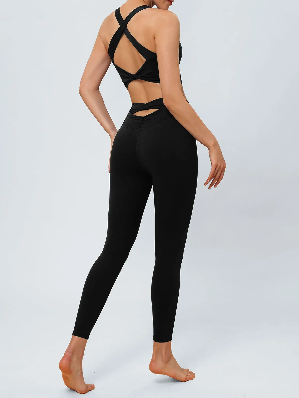 Black Twist X-Cross Sports Bra - Light Support