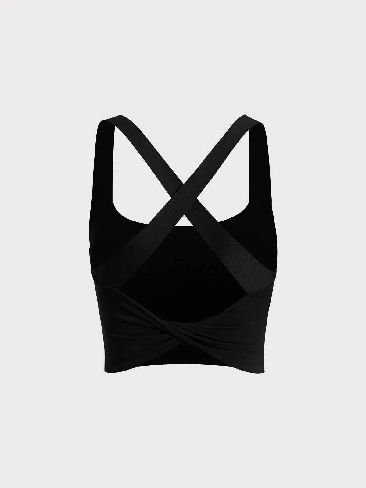 Black Twist X-Cross Sports Bra - Light Support
