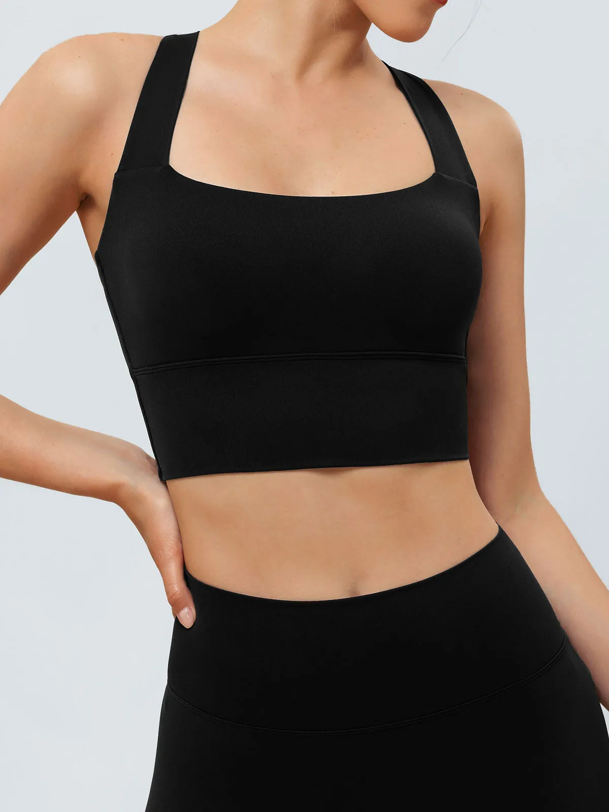 Black Twist X-Cross Sports Bra - Light Support