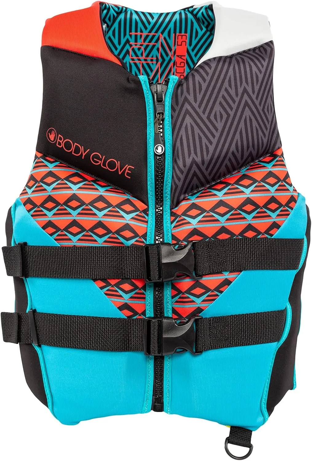 Body Glove Womens Phantom U.S Coast Guard Approved Life Jacket PFD- Red/Aqua- Large