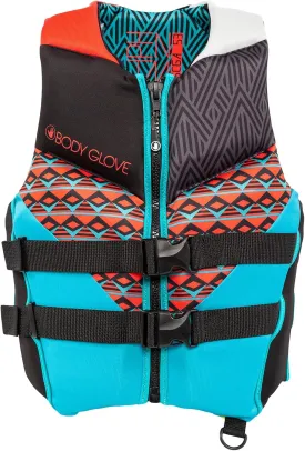 Body Glove Womens Phantom U.S Coast Guard Approved Life Jacket PFD- Red/Aqua- Large