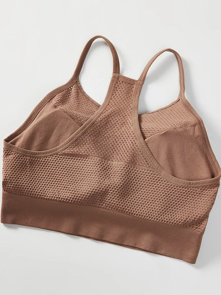 Breathable Mesh Seamless Sports Bra