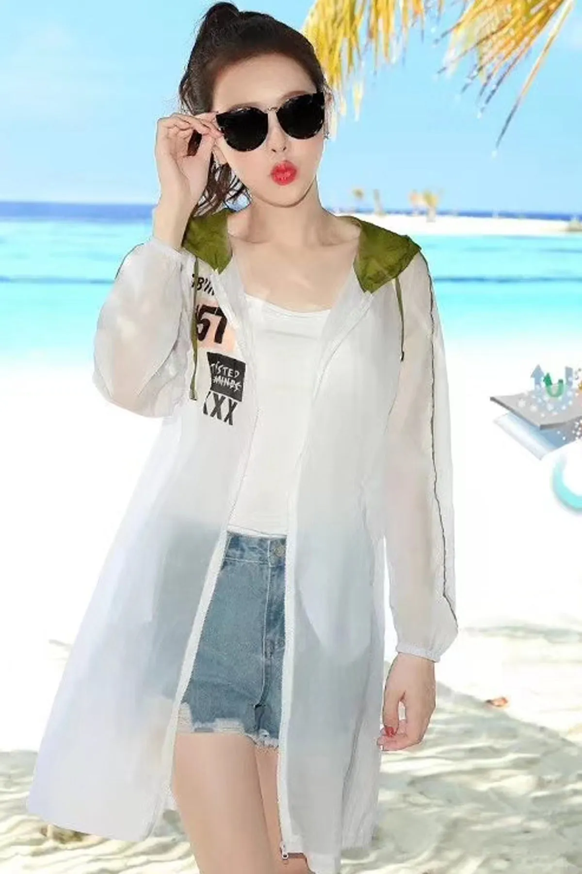 Breathable UV/Sun Protection Hoodie Zip Thin Jacket #19106