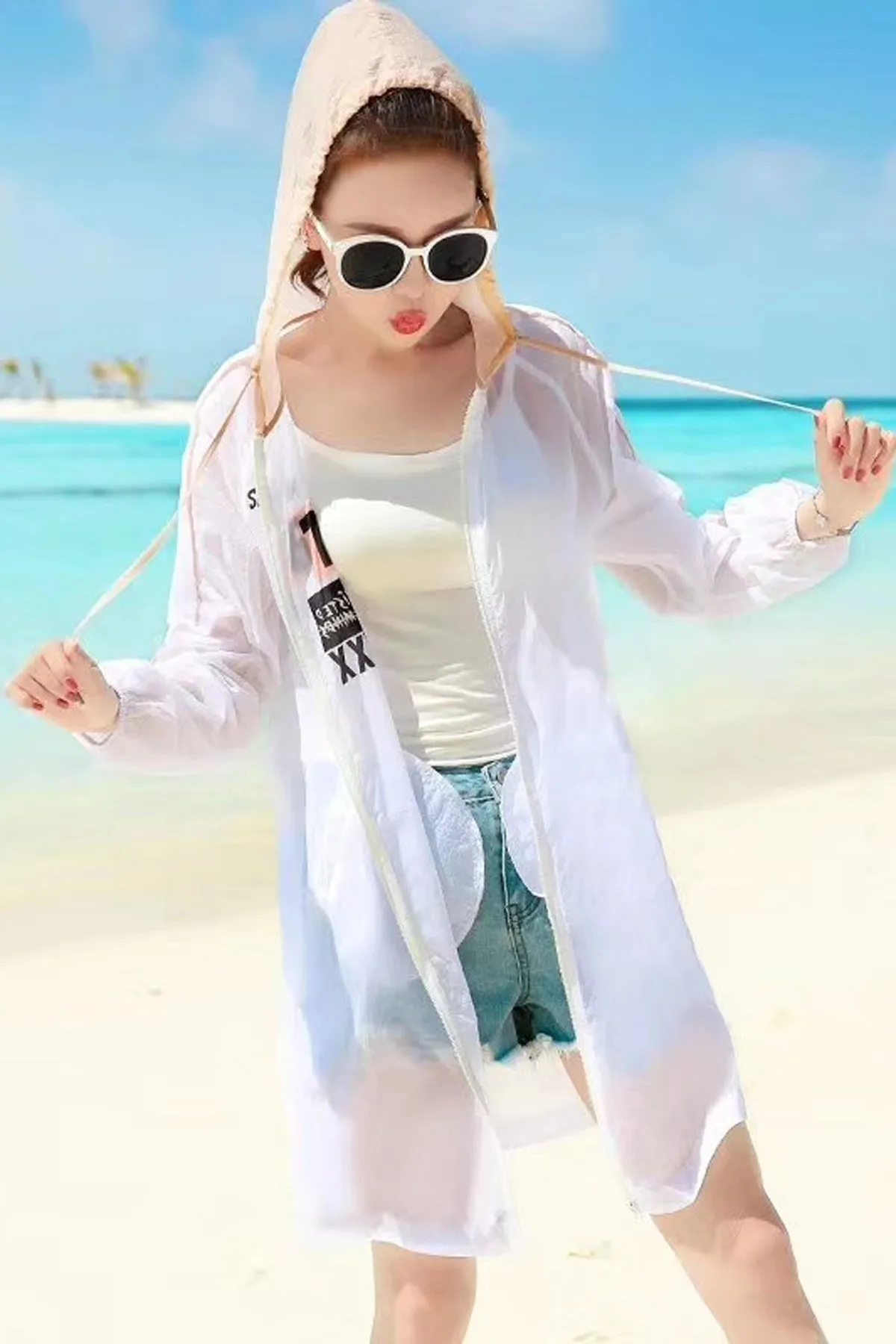 Breathable UV/Sun Protection Hoodie Zip Thin Jacket #19106