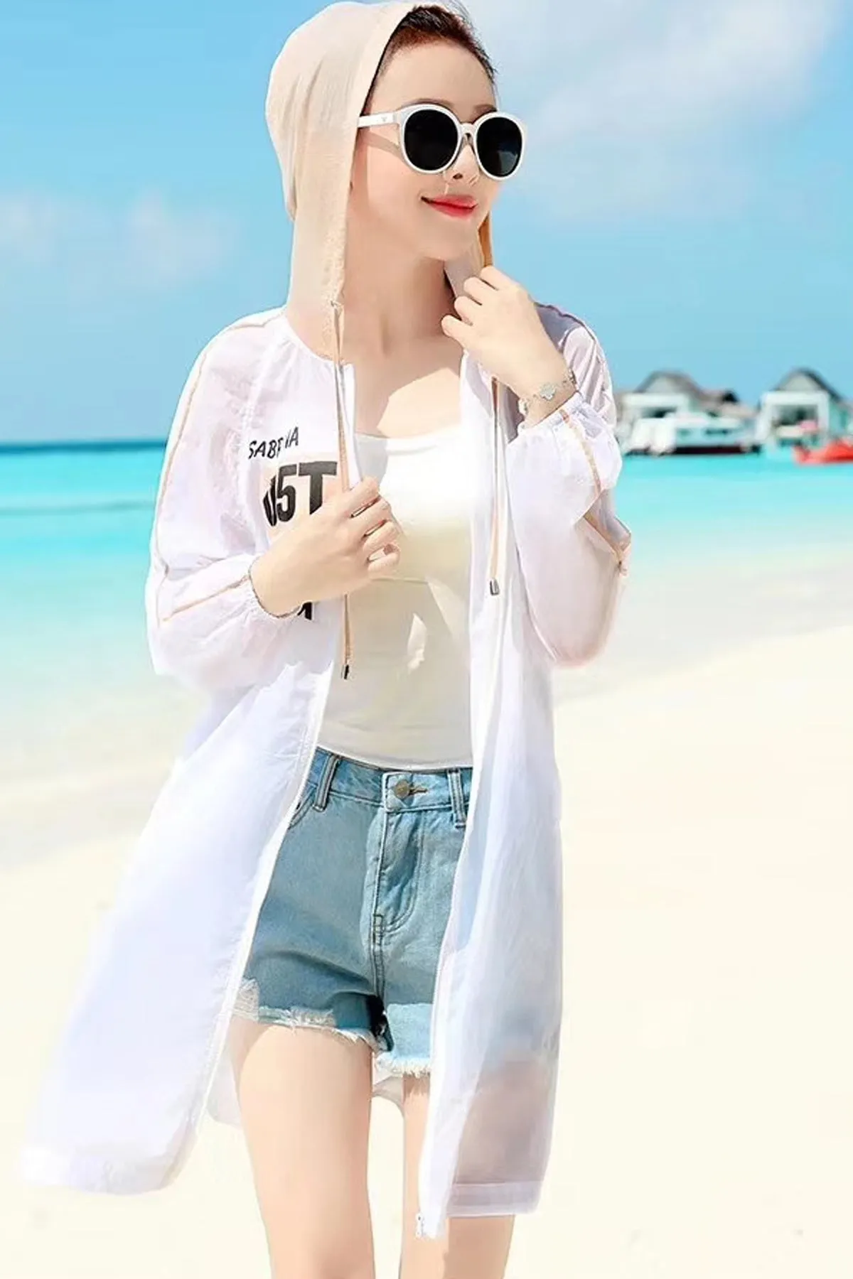 Breathable UV/Sun Protection Hoodie Zip Thin Jacket #19106