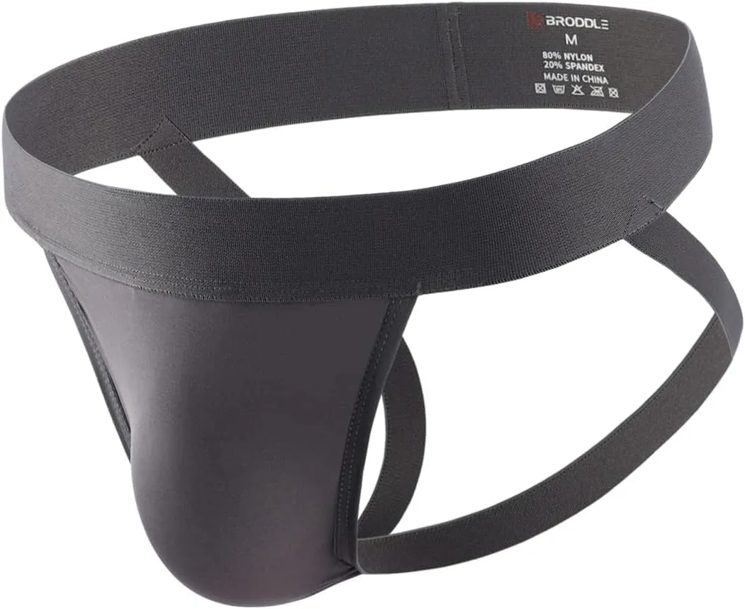 BRODDLE Men's Jockstrap Stretchy Nylon Pouch Workout Performance Athletic Supporters for Men