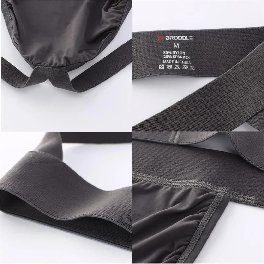 BRODDLE Men's Jockstrap Stretchy Nylon Pouch Workout Performance Athletic Supporters for Men