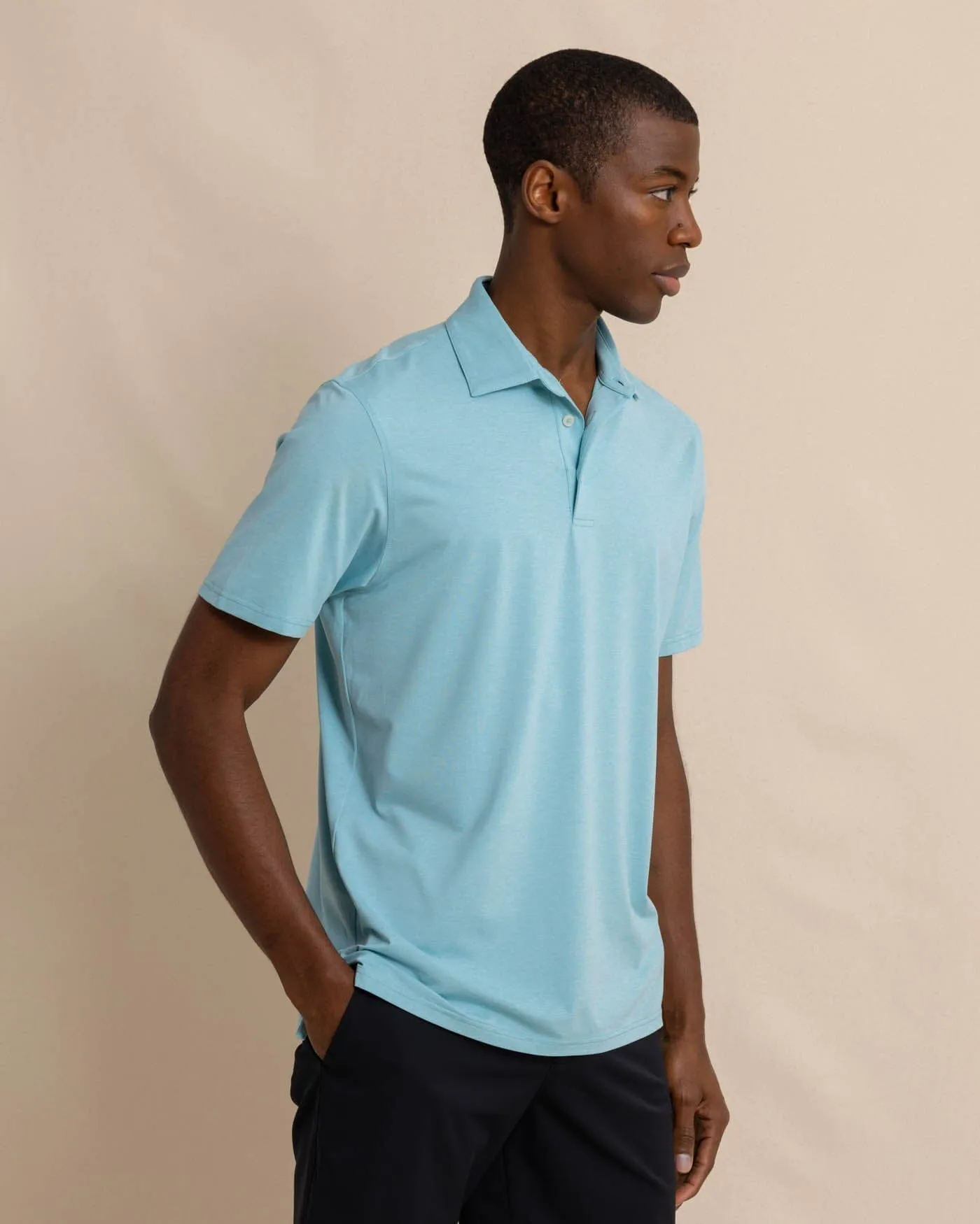 brrr°®-eeze Heather Performance Polo Shirt - Marine Blue