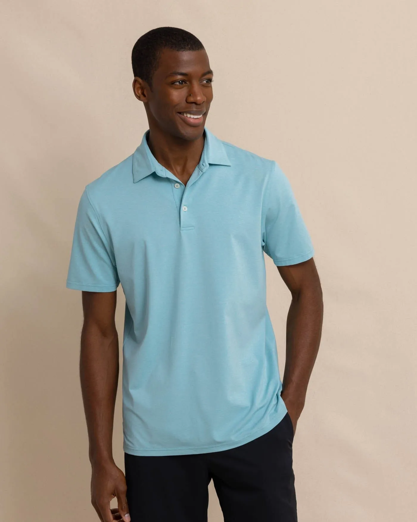 brrr°®-eeze Heather Performance Polo Shirt - Marine Blue