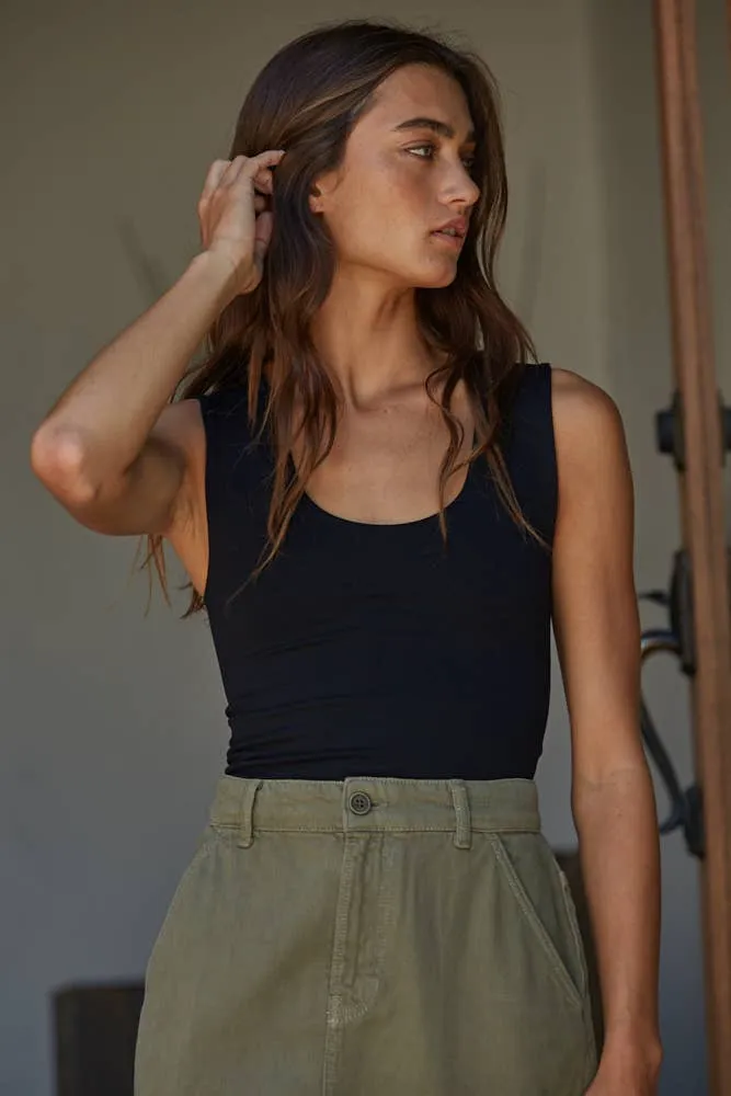 By Together Knit Nylon Spandex Sleeveless Double Layered Seamless Top