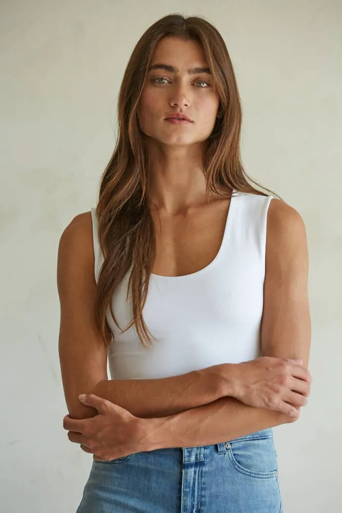 By Together Knit Nylon Spandex Sleeveless Double Layered Seamless Top