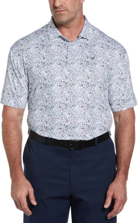 Callaway Men's Short Sleeve Printed Golf Polo Moisture Wicking