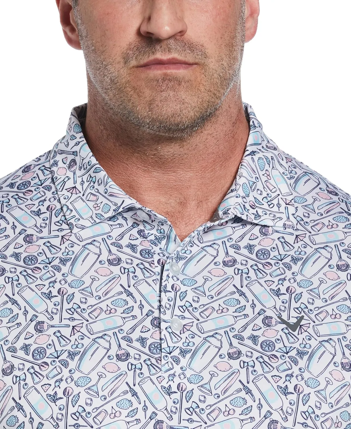 Callaway Men's Short Sleeve Printed Golf Polo Moisture Wicking