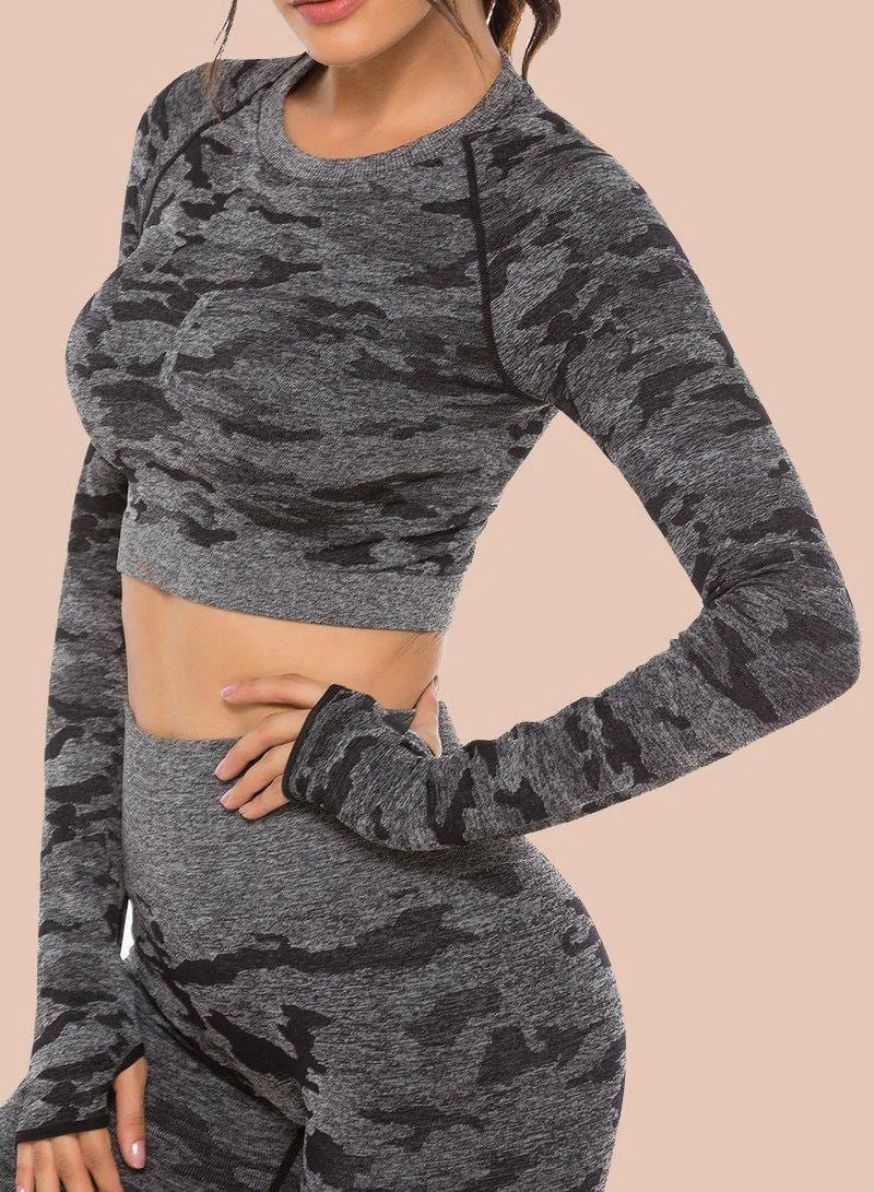 Camouflage Seamless Yoga Top