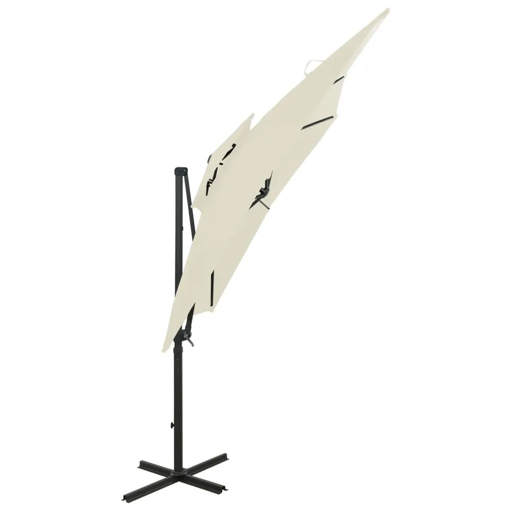 Cantilever Umbrella with Double Top 250x250 cm