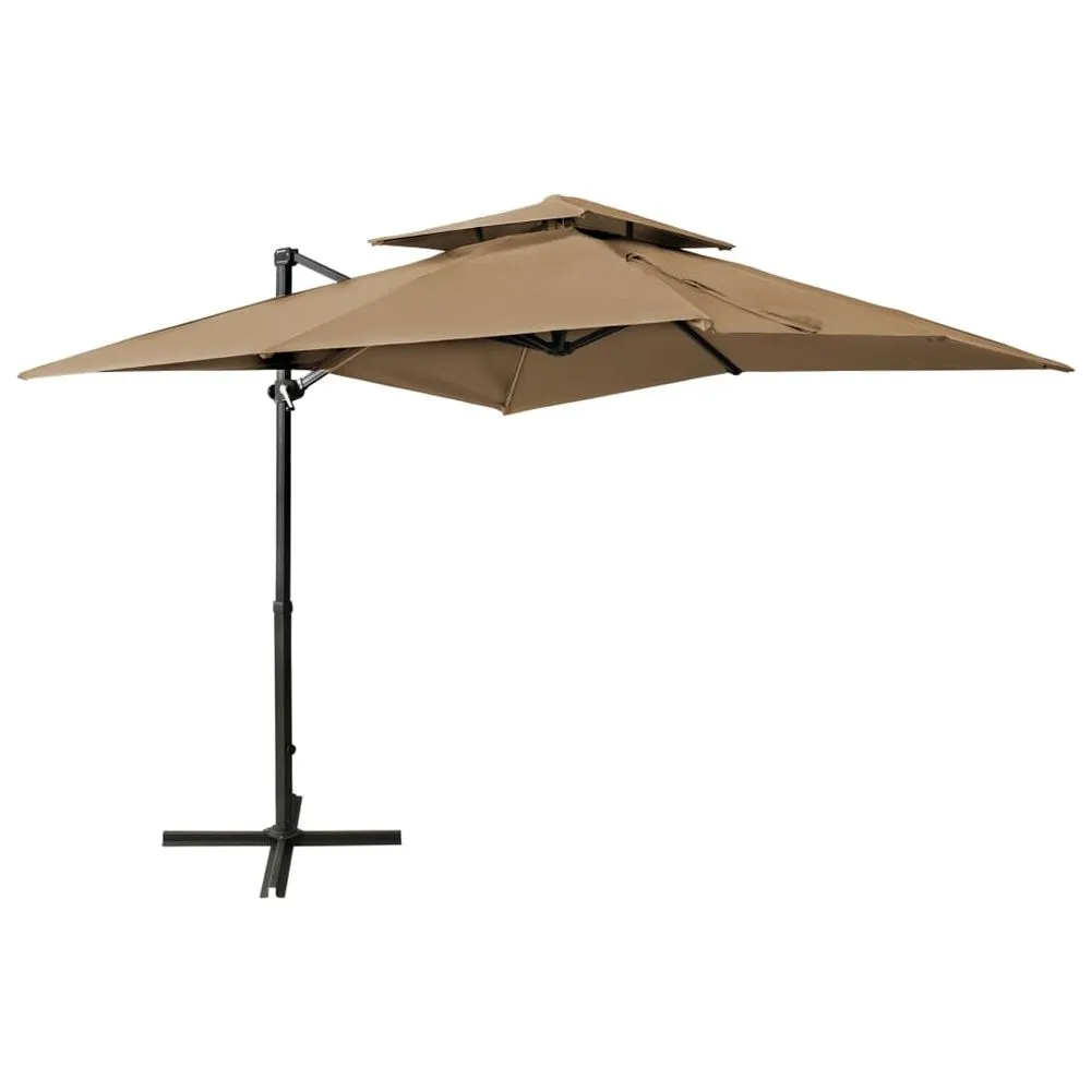 Cantilever Umbrella with Double Top 250x250 cm