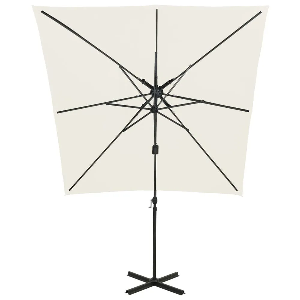 Cantilever Umbrella with Double Top 250x250 cm