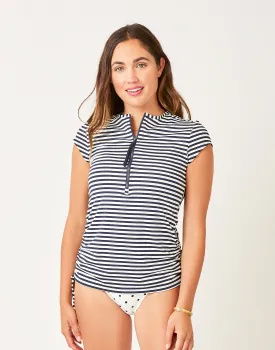 Carve Designs Dawson Rashguard-Navy Stripe