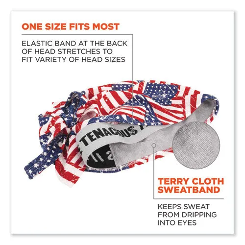 Chill-its 6615 High-perform Bandana Doo Rag W/terry Cloth Sweatband, One Size, Stars And Stripes, Ships In 1-3 Business Days