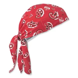 Chill-its 6615 High-performance Bandana Doo Rag W/terry Cloth Sweatband, One Size, Red Western, Ships In 1-3 Business Days