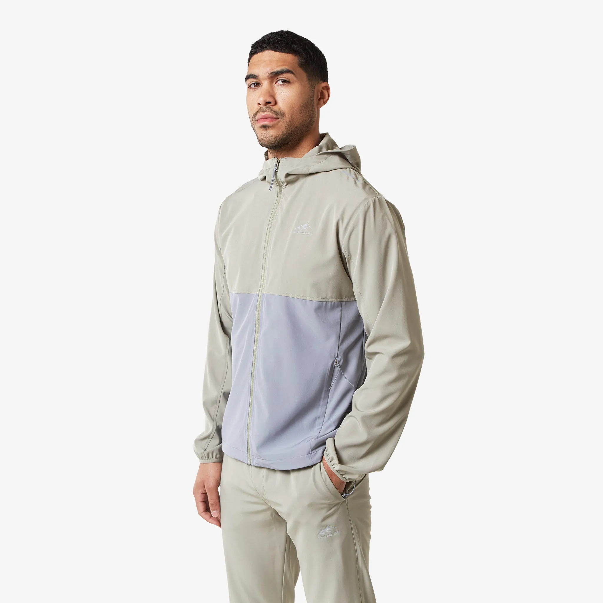 Colour Block Tech Tracksuit | Olive