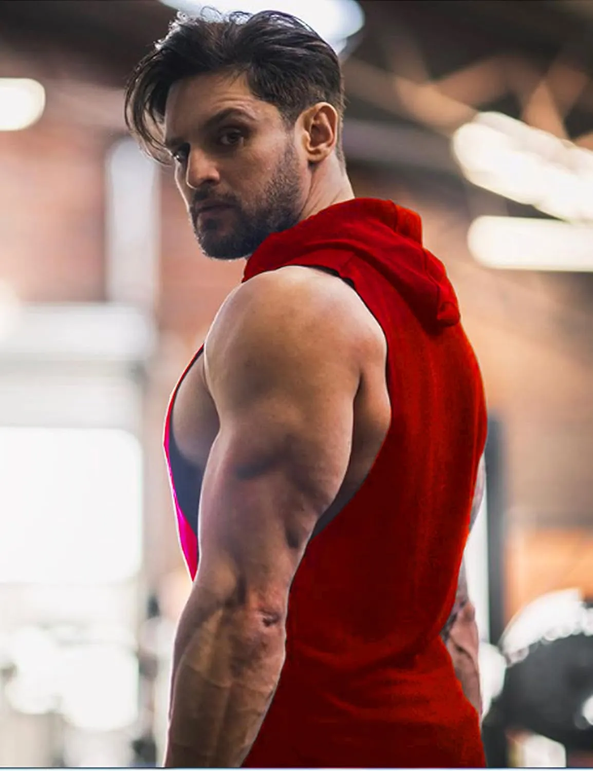 COOFANDY Men's 2 Pack Workout Hooded Tank Tops Bodybuilding Muscle Cut Off T Shirt Sleeveless Gym Hoodies