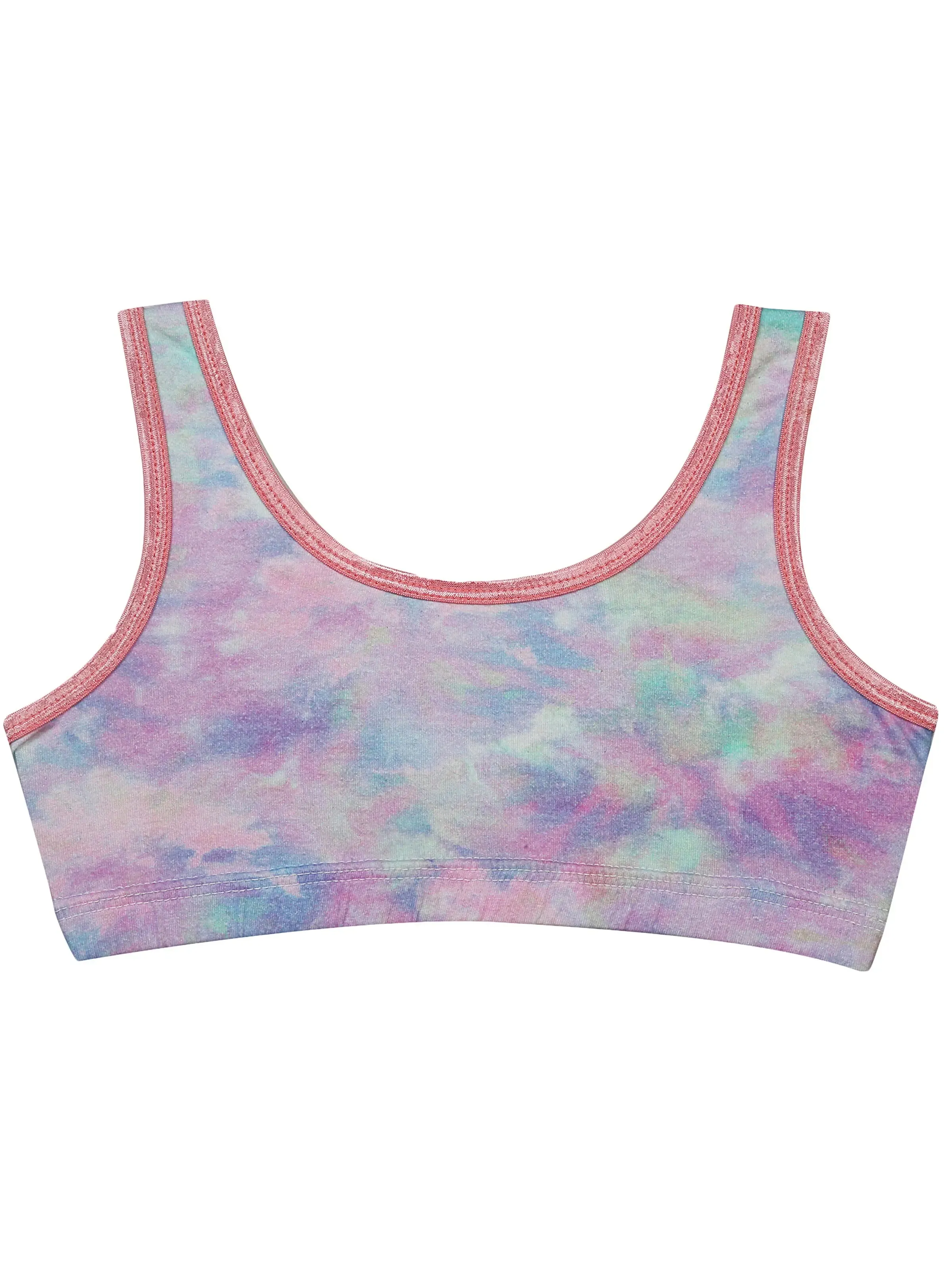 Double-Layer Broad Strap Cotton Supportive Sports Bra | Non-Padded Beginner Bra | Printed & Solid Options