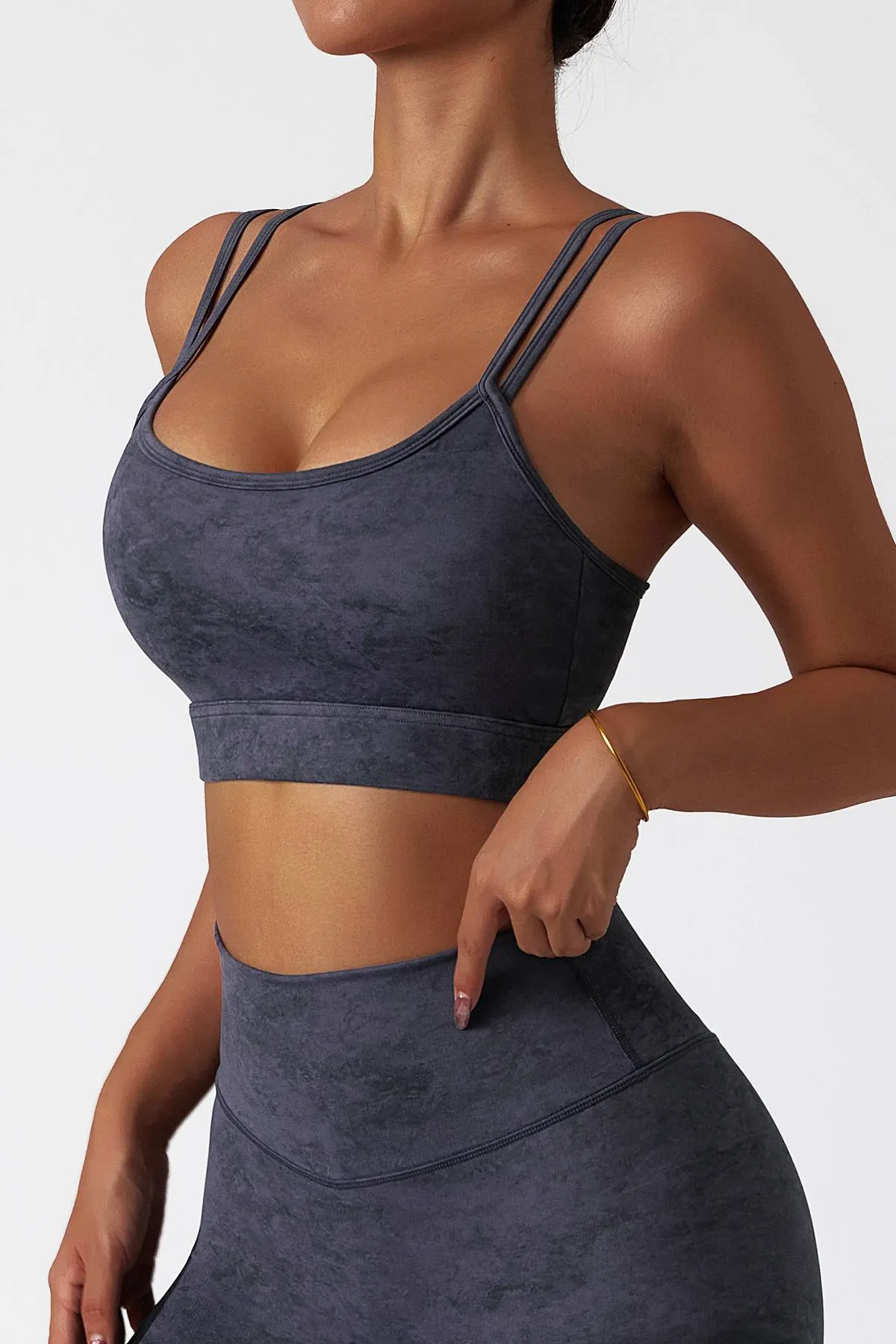 Double Spaghetti Straps Sports Bra