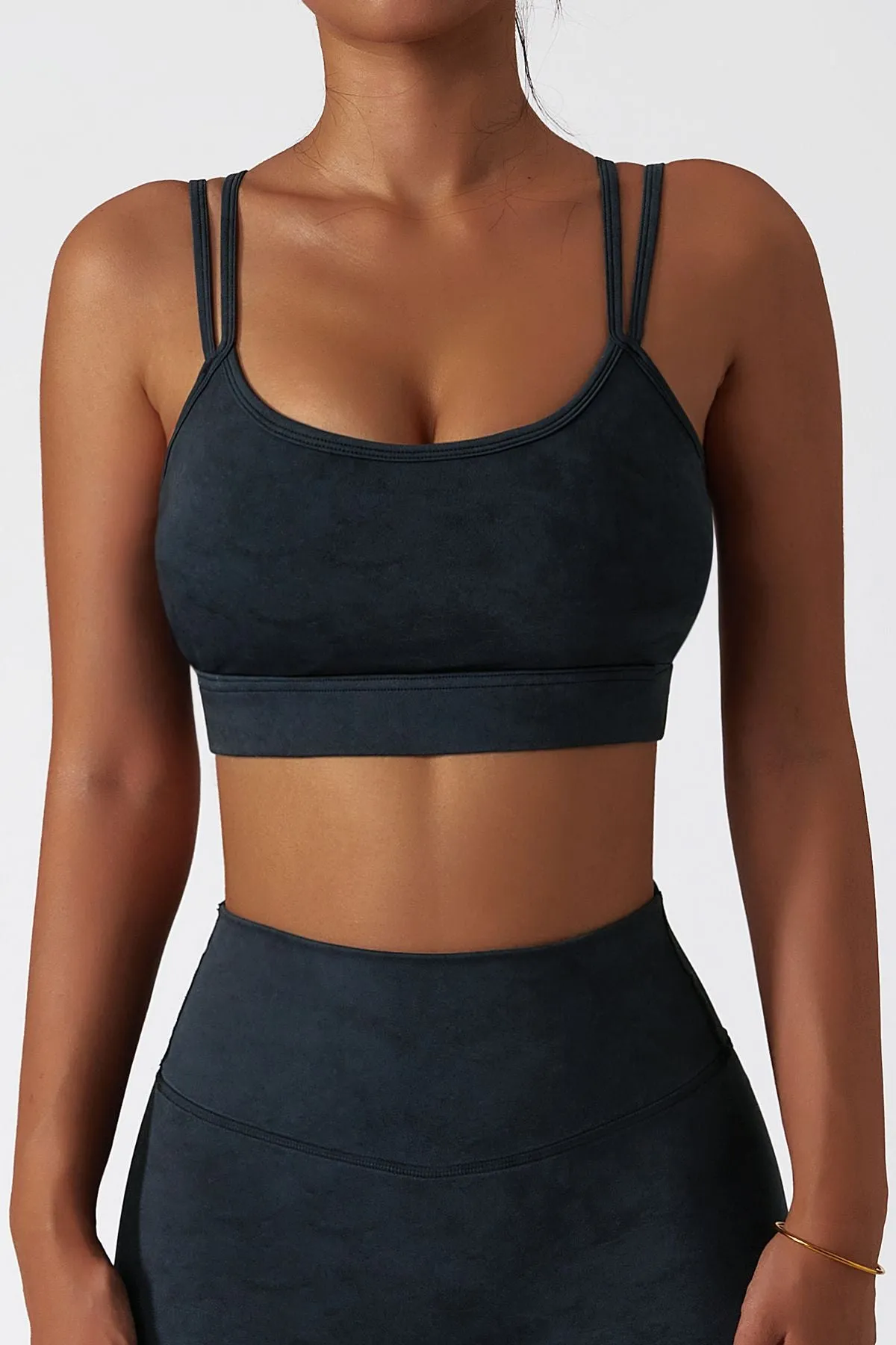 Double Spaghetti Straps Sports Bra