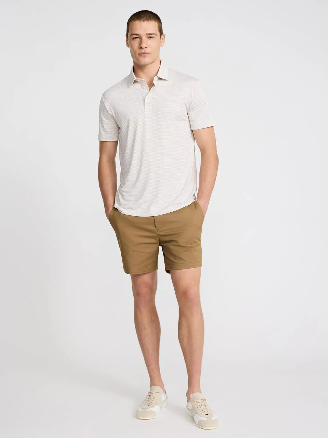 EXPRESS Men's Short Sleeve Striped Everyday Performance Polo