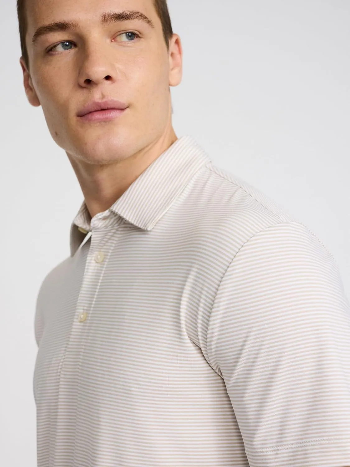 EXPRESS Men's Short Sleeve Striped Everyday Performance Polo