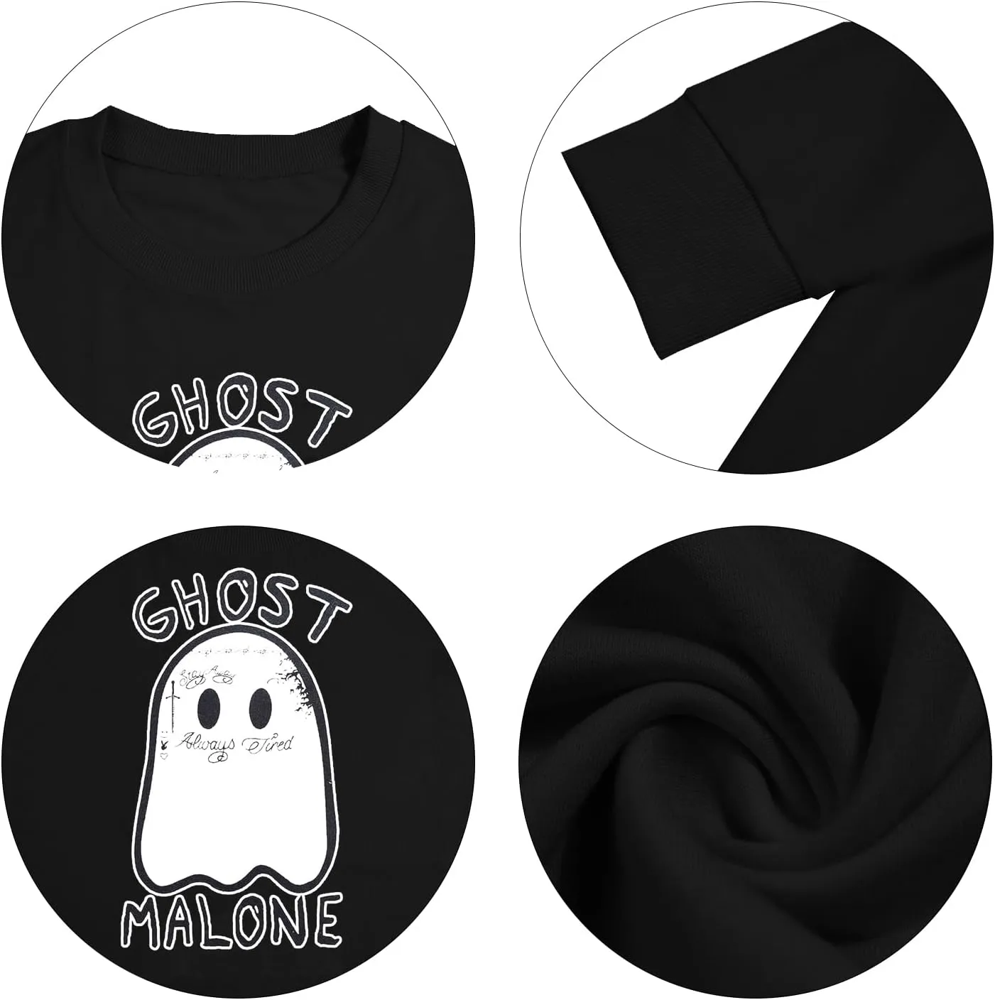 FASHGL Ghost Sweatshirt Women Funny Halloween Pullover Spooky Graphic Blouse Casual Long Sleeve Tee Tops