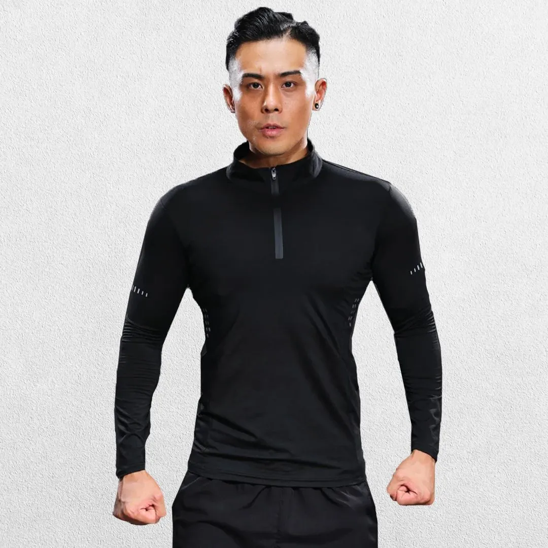 GPW Men's Half Zipper Stand Collar Sports Shirt