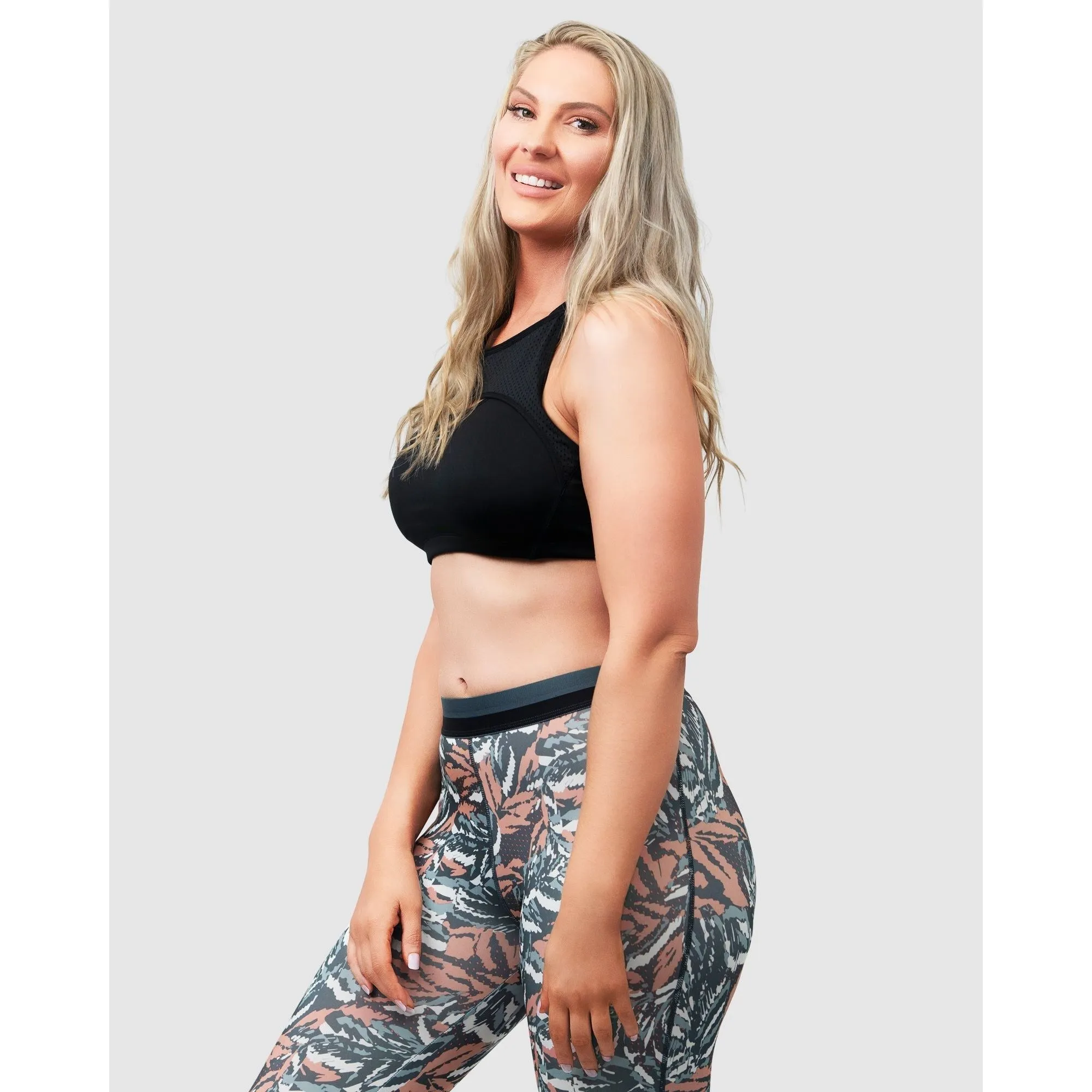 High Impact Active Crop Top Sports Bra-Black