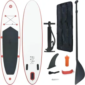 Inflatable Stand Up Paddle Board Set, Red and White, Lightweight with Accessories for Paddling and Surfing