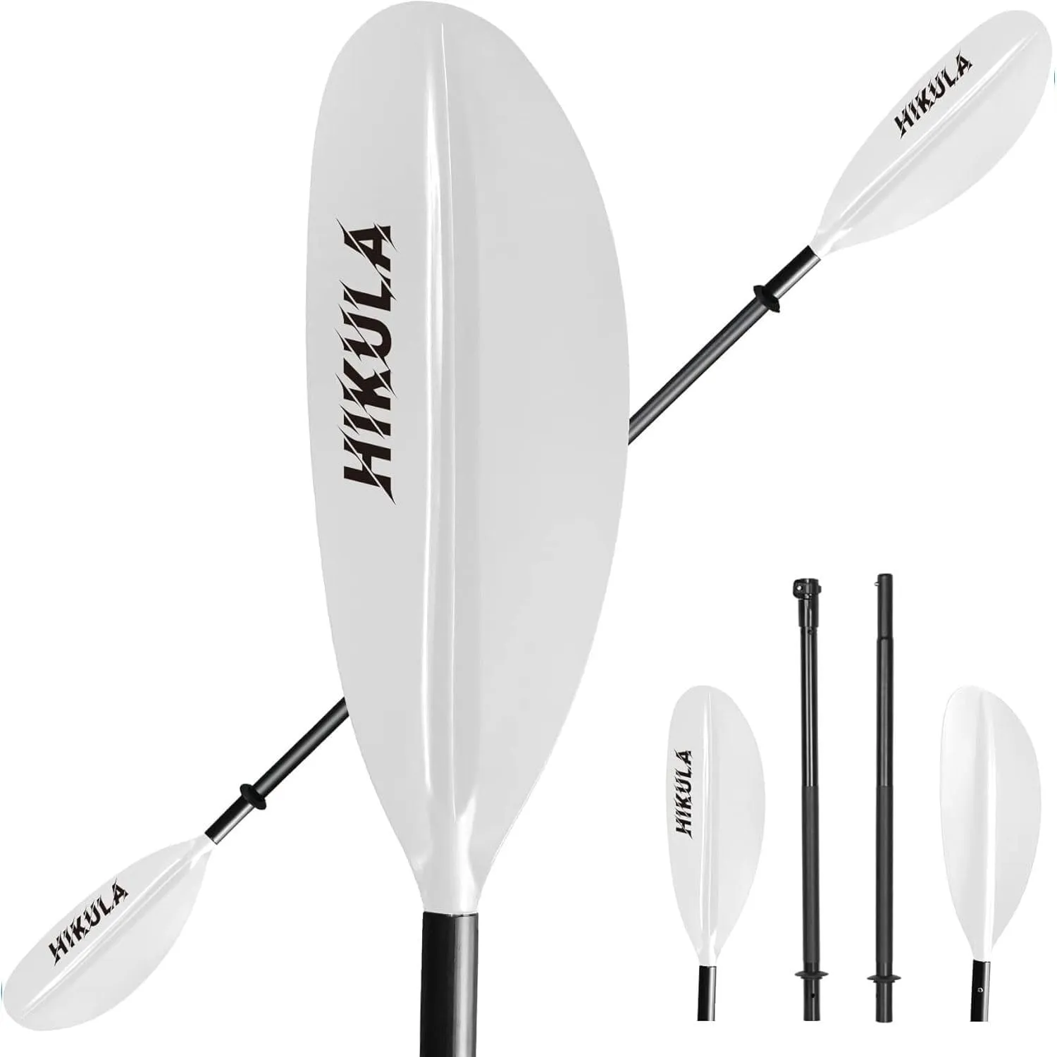 Kayak Paddle 4 Pieces Aluminum Shaft and PP Blade Floating 86.6in/220cm, 90.5inch/230cm Lightweight Oars